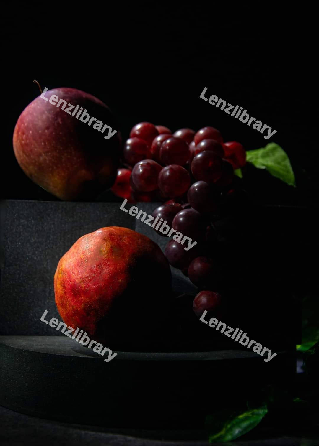 Fruits with black background